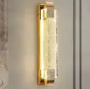 Modern Gold-Finish Bubble Crystal LED wall Sconce  Glass Shade Secured with Decorative Patterned Brackets HX-WLO-75