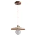 Modern Travertine Stone Round Dish Pendant Hanging Lamp Adjustable Height D-071.