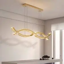 Aluminium & crystal - BOW DINING LIGHT