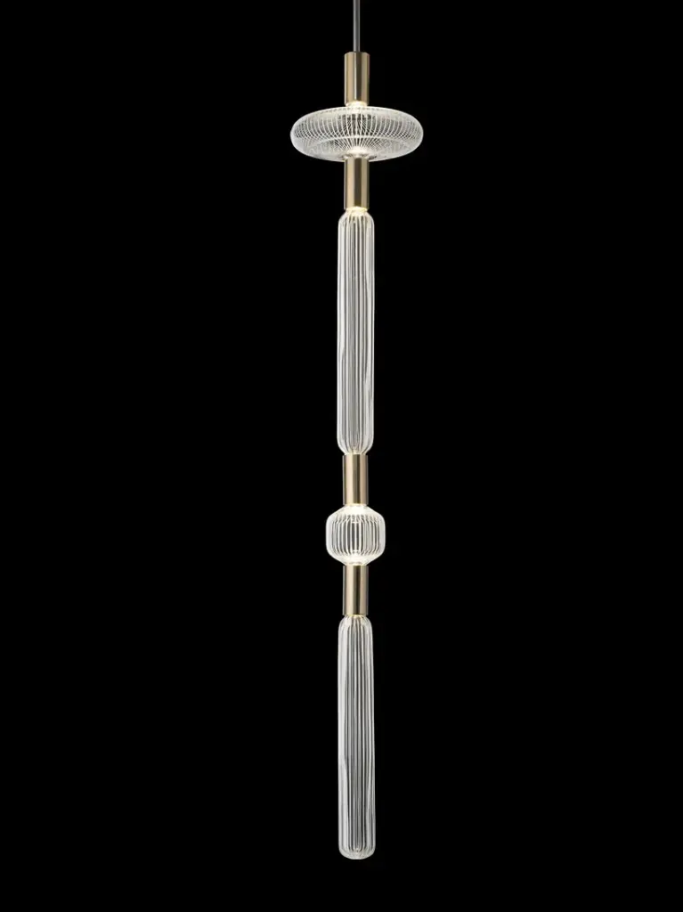 Modern Glass Chandelier Custom Circular Pendant LEDLight 61*38*30cm