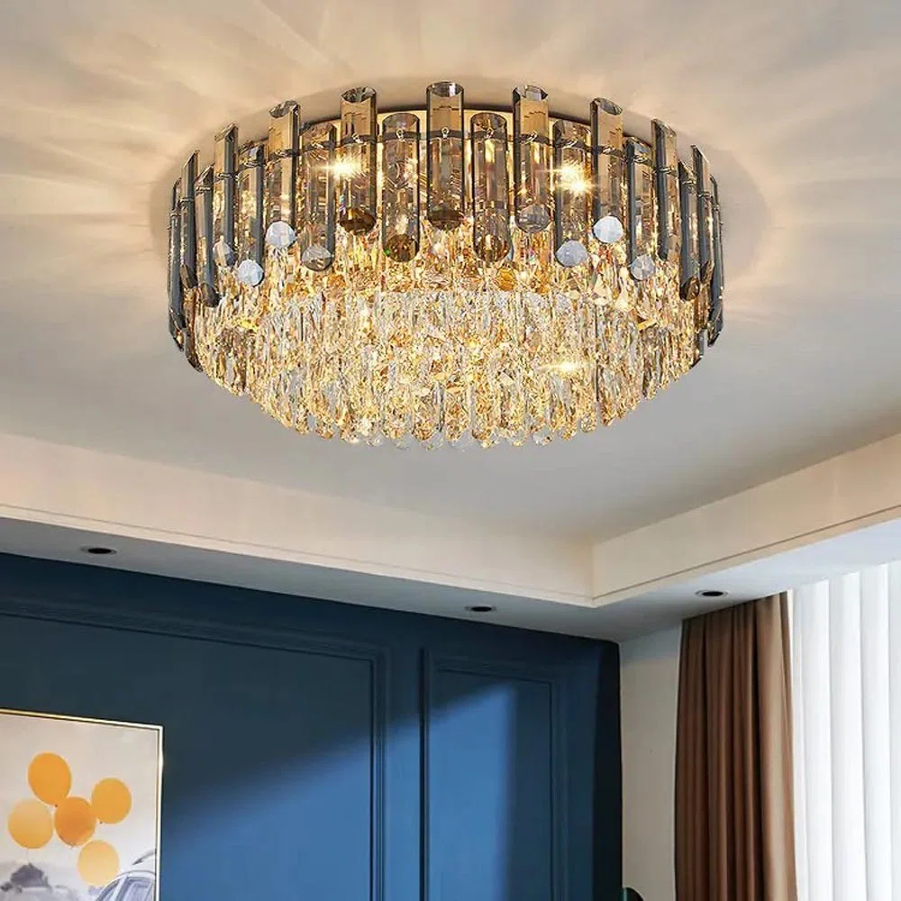 Luxury LED Ceiling Chandelier for Living Room Big Crystal Lamp Ceiling Light Fixture OJM-SL-01
