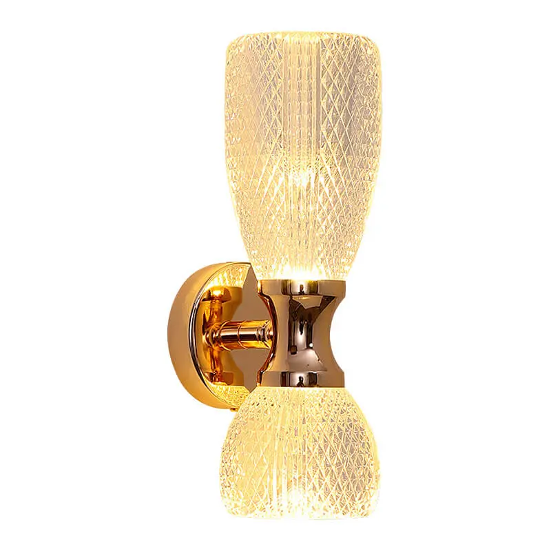 2-Light Acrylic Wall Sconce with Contemporary Luxury Column Hardware HQ-A64