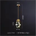 Geometry Shape Crystal Pendant Light Modern Style Single Light Hanging Lamp in Gold - 220V-240V Warm Light Square HQ-LXDDBQ