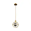 Modern Luxury Full Copper Circle Ring Crystal Ball LED Pendant Light P-YQ-1901