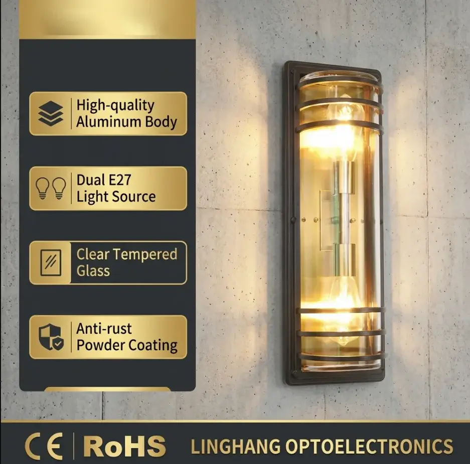 Habitat Modern Outdoor Led Wall Mounted Light Fixture Bronze Brass IP65 1104