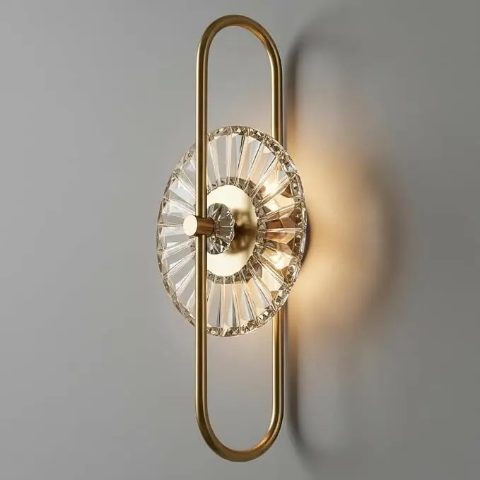 Decart Modern Wall Light with Glass Ring Center | Indoor Use Only | Metal Wall Mount Accent Light Fixture | 3 Color LED Decorative Wall Lamp HQ-A71