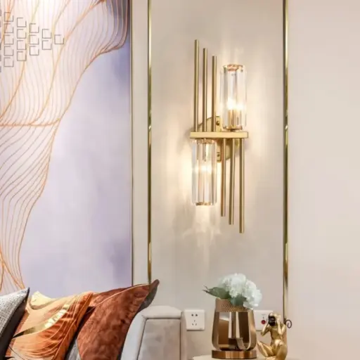New Design Modern Sconce Porch Metal Material Golden Color Wall Lamp HQ-A77